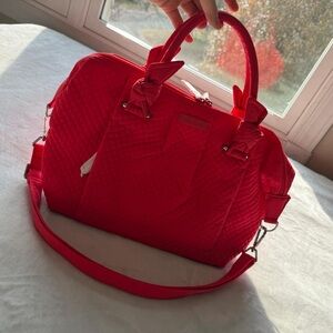 Vera Bradley Quilted Satchel in Bright Red